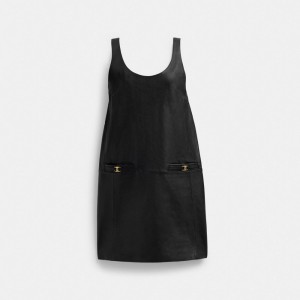 Coach Heritage C Leather Dress Black | COH866055