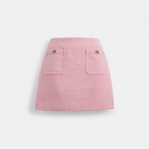 Coach Heritage C Tweed Skirt Pink | COH866028