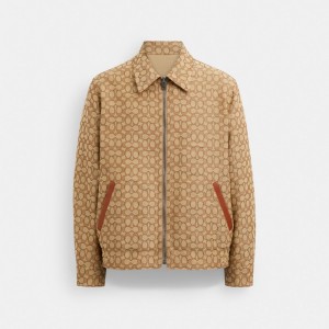 Coach Heritage Reversible Jacket Tan Signature | COH866872