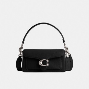 Coach Tabby Shoulder Bag 20 Refined Pebble Leather/Silver/Black | COH865211
