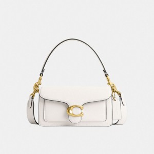 Coach Tabby Shoulder Bag 20 Refined Pebble Leather/Brass/Chalk | COH865299