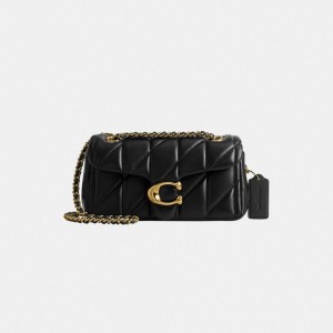 Coach Tabby Shoulder Bag 20 With Quilting Nappa Leather/Brass/Black | COH865255