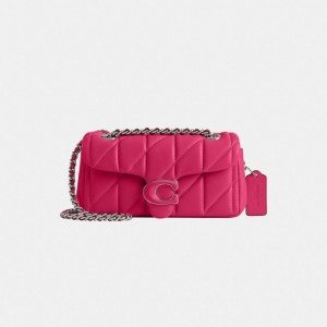 Coach Tabby Shoulder Bag 20 With Quilting Nappa Leather/Silver/Dragonfruit | COH865361
