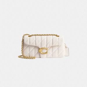 Coach Tabby Shoulder Bag 26 With Quilting Nappa Leather/Brass/Chalk | COH865253