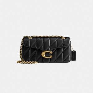 Coach Tabby Shoulder Bag 26 With Quilting Nappa Leather/Brass/Black | COH865314
