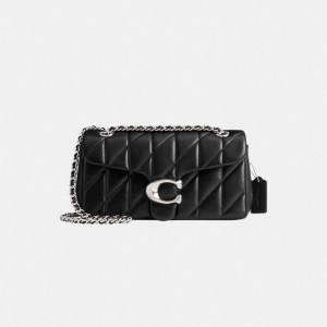 Coach Tabby Shoulder Bag 26 With Quilting Nappa Leather/Silver/Black | COH865422