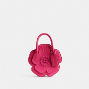 Coach Tea Rose Bag Silver/Dragonfruit | COH865381