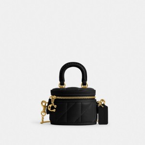 Coach Trail Crossbody Bag 12 With Pillow Quilting Nappa Leather/Brass/Black | COH865261