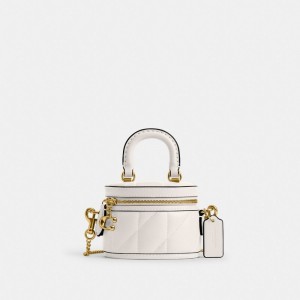 Coach Trail Crossbody Bag 12 With Pillow Quilting Nappa Leather/Brass/Chalk | COH865342
