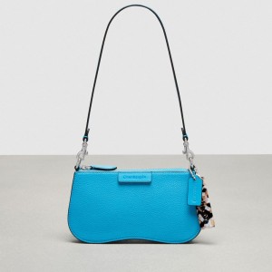 Coach Wavy Baguette Bag In Pebbled Coachtopia Leather Surf Blue | COH864772