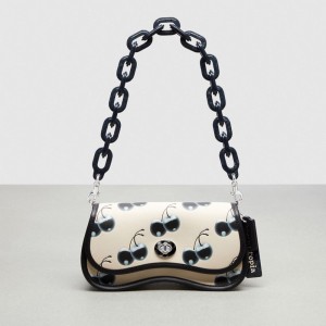 Coach Wavy Dinky Bag In Coachtopia Leather With Cherry Print Coachtopia Leather/Black/Chalk Multi | COH864960