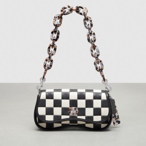 Coach Wavy Dinky Bag In Patchwork Checkerboard Upcrafted Leather Upcrafted Leather™/Black/Chalk | COH864970