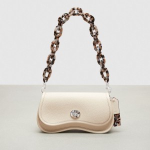 Coach Wavy Dinky Bag With Crossbody Strap Coachtopia Leather/Cloud | COH864844