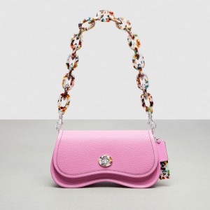 Coach Wavy Dinky Bag With Crossbody Strap Coachtopia Leather/Bright Magenta | COH864737
