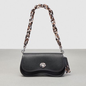Coach Wavy Dinky Bag With Crossbody Strap Coachtopia Leather/Black | COH864978