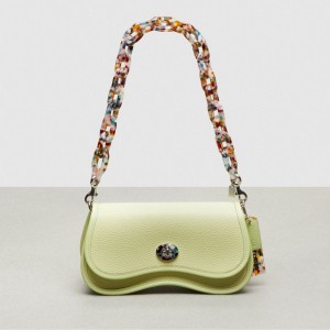 Coach Wavy Dinky Bag With Crossbody Strap Coachtopia Leather/Pale Lime | COH864786