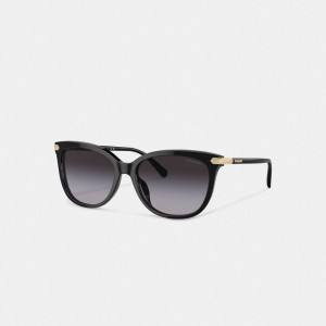 Coach Wrap Around Hangtag Square Sunglasses Black | COH866362