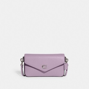Coach Wyn Crossbody Bag Crossgrain Leather/Silver/Soft Purple | COH865217