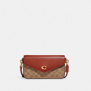 Coach Wyn Crossbody Bag In Signature Canvas Signature Coated Canvas/Brass/Tan/Rust | COH865325