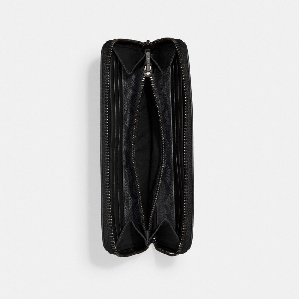 Coach Accordion Wallet With Signature Canvas Interior Black | COH866732