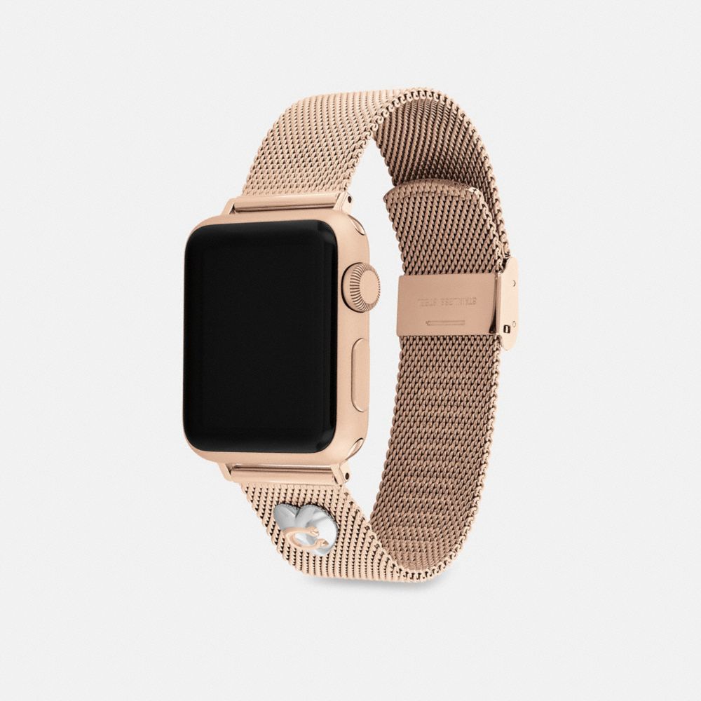 Coach Apple Watch® Strap, 38 Mm, 40 Mm And 41 Mm Rose Gold | COH866286