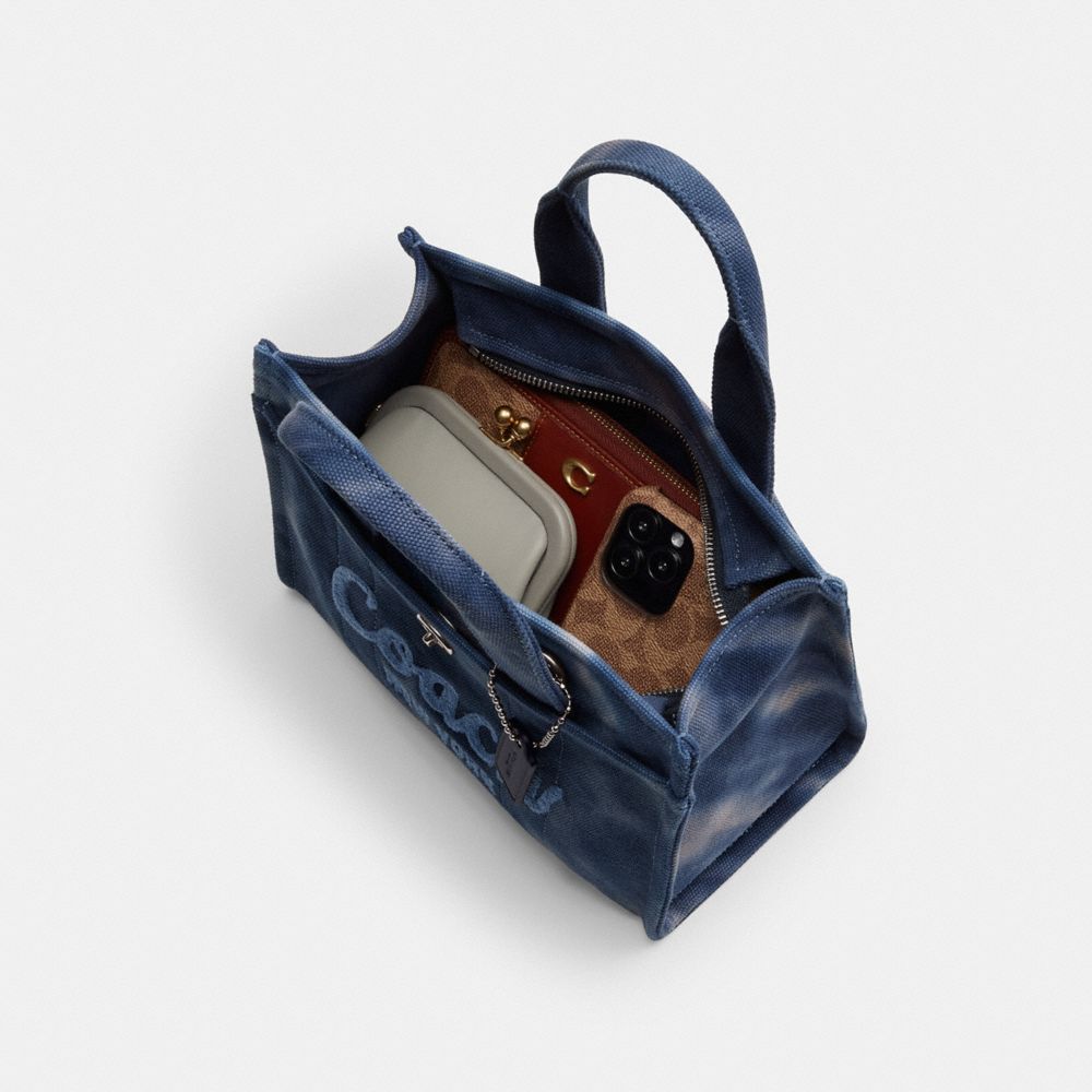 Coach Cargo Tote Bag 26 With Tie Dye Canvas/Silver/Midnight Navy | COH865106