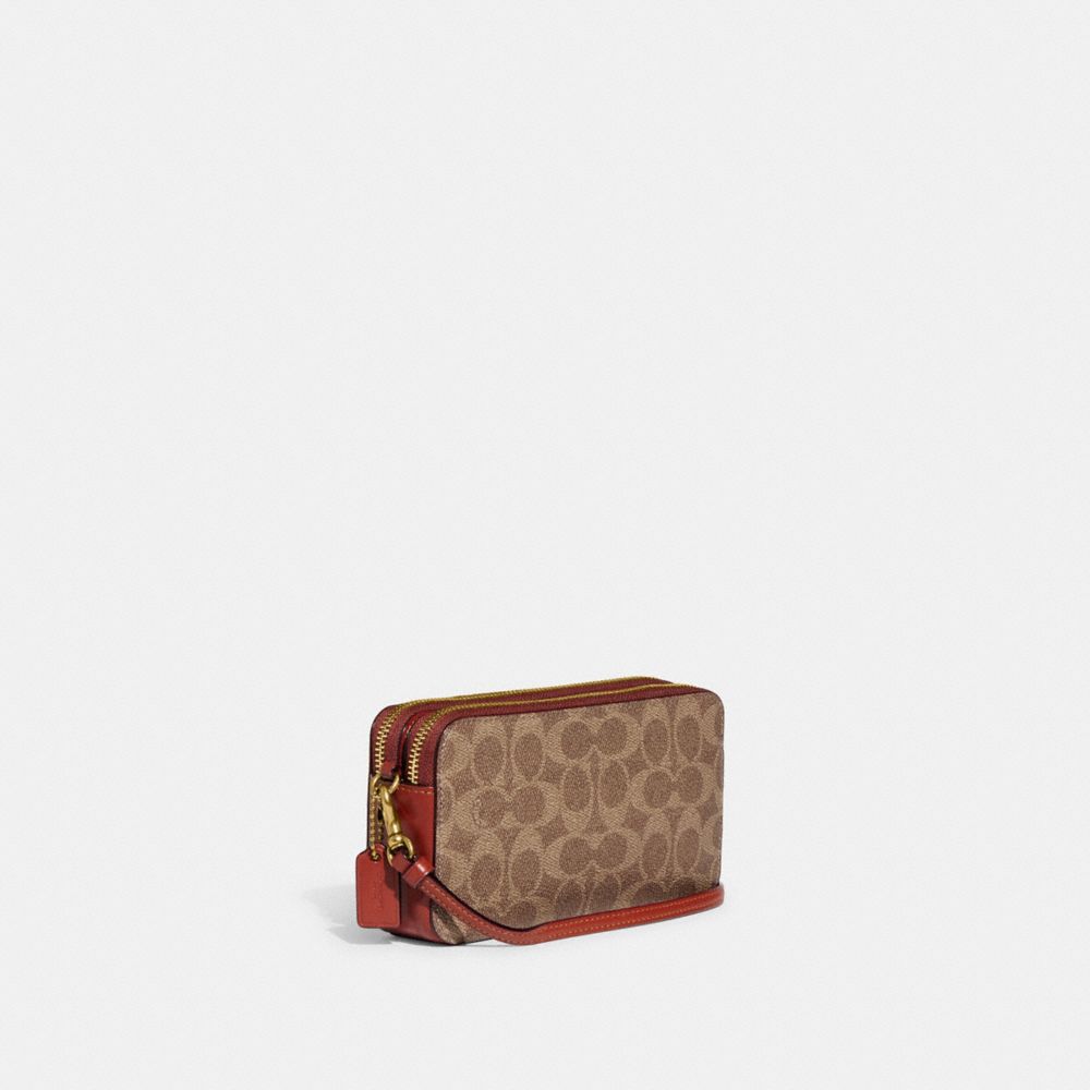 Coach Kira Crossbody Bag In Colorblock Signature Canvas Refined Calf Leather/Brass/Tan/Rust | COH865637