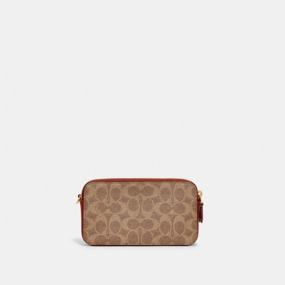 Coach Kira Crossbody Bag In Colorblock Signature Canvas Refined Calf Leather/Brass/Tan/Rust | COH865637