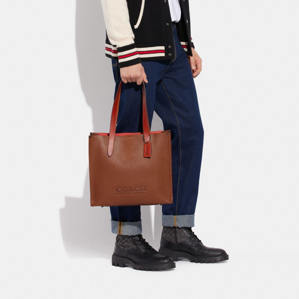 Coach Relay Tote Bag 34 Polished Pebble Leather/1941 Saddle | COH865086