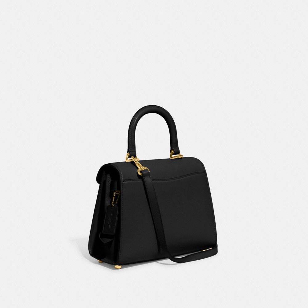 Coach Sammy Top Handle Bag Luxe Refined Calf Leather/Brass/Black | COH865426