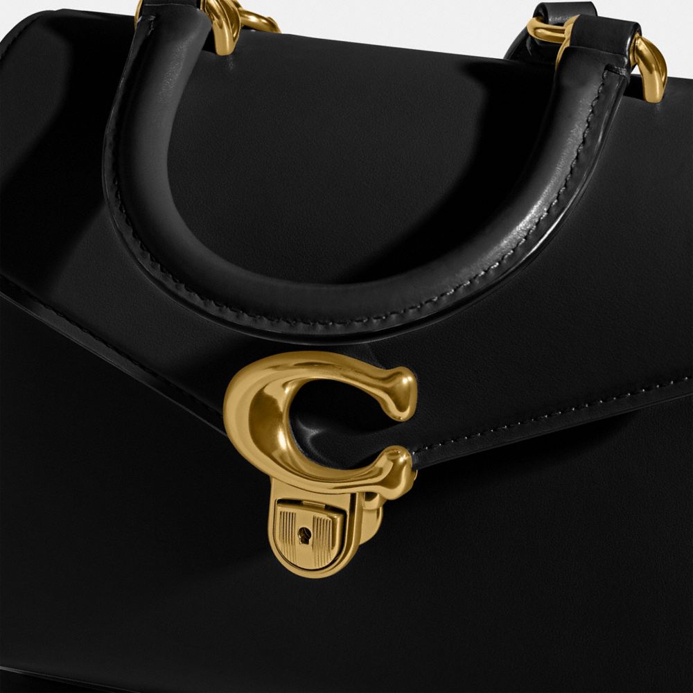Coach Sammy Top Handle Bag Luxe Refined Calf Leather/Brass/Black | COH865426