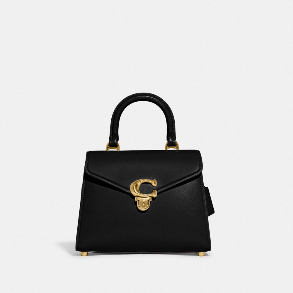 Coach Sammy Top Handle Bag Luxe Refined Calf Leather/Brass/Black | COH865426