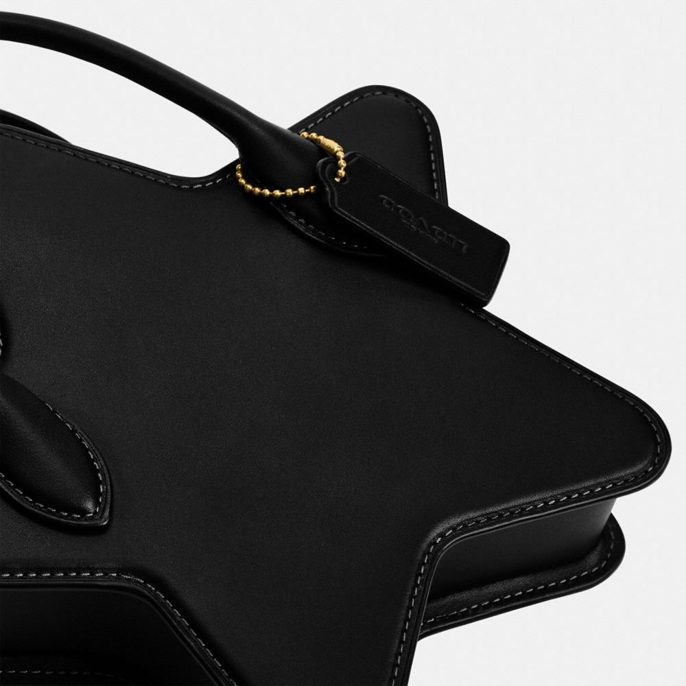Coach Star Bag In Regenerative Leather Brass/Black | COH865345